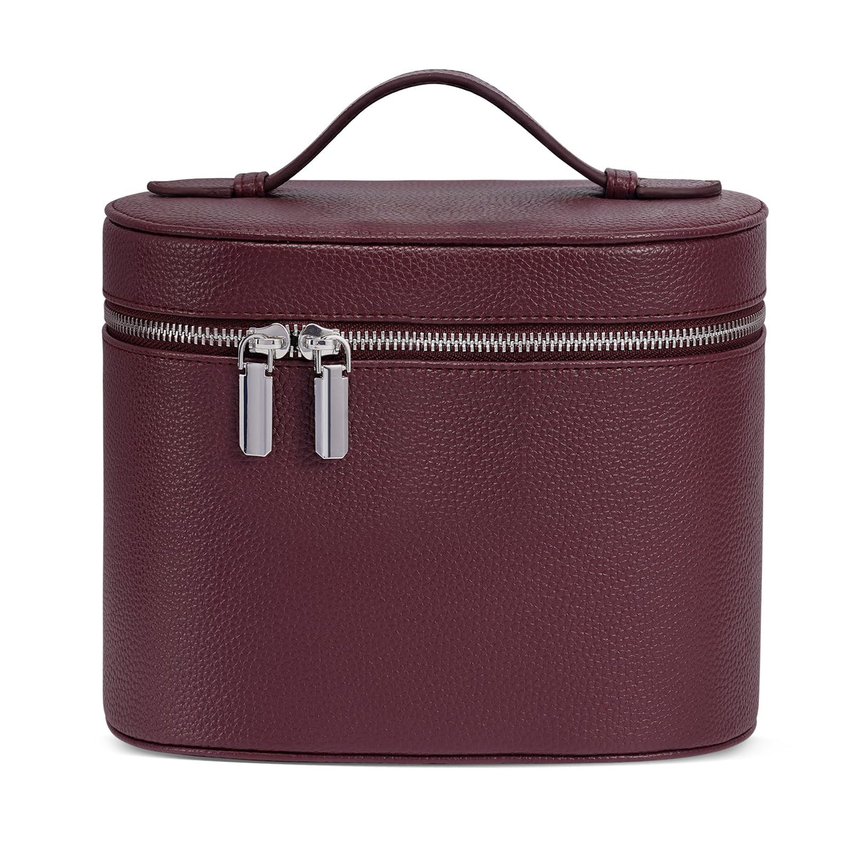 Cosmetic Case, Leather Makeup Bag, Portable Handheld Makeup Case, Detachable Compartments