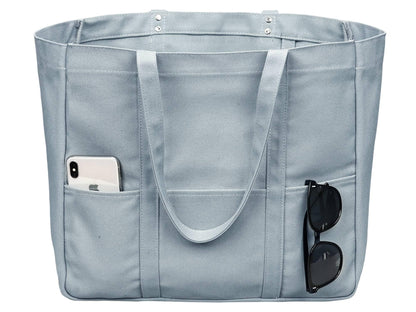 Canvas Tote Bag For Women Large Everything Bag with Pockets and Laptop Sleeve Utility Work Tote