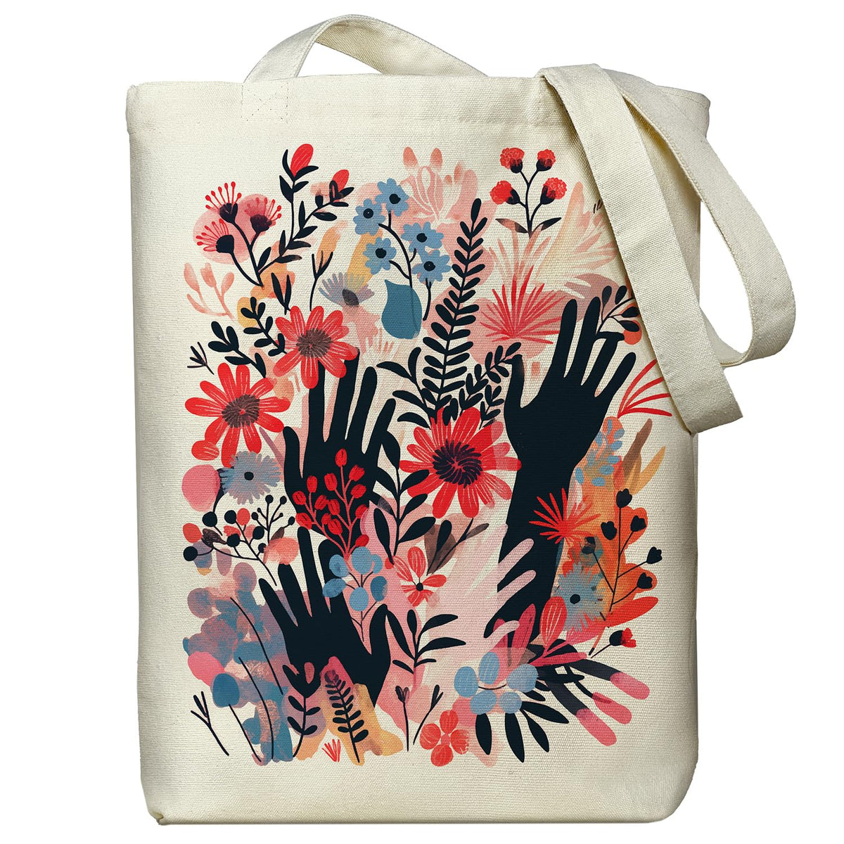 itgowisa Canvas Tote Bag with Zipper Pocket, Reusable Grocery Bag for Daily
