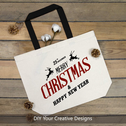 TOPDesign 2-Pack Canvas Tote Bags with Magnetic Snap, Reusable Grocery Shopping Bags, DIY Your Creative Designs