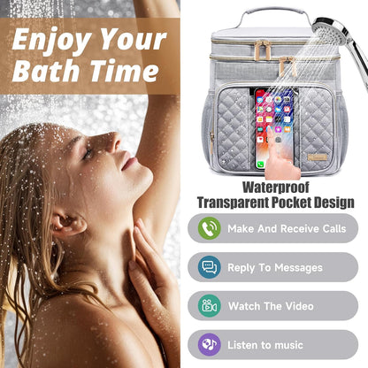 Tealari Large Toiletry Bag for Women Men,Bathroom Bag,Water Resistant Shower Bag,Makeup Bag,Portable Shower Caddy for College Dorm,Hanging Travel Toiletry Bag with Transparent Waterproof Phone Pocket