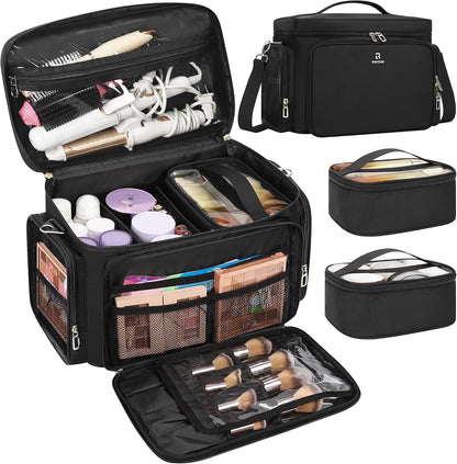TANTO Large Makeup Bag, Portable Cosmetic Travel Bag for Makeup Artist