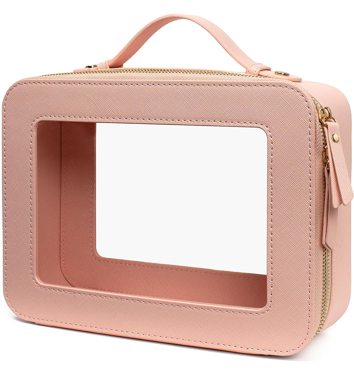 LETGO Clear Makeup Bags, TSA Approved Toiletry Bag with Zipper,Transaparent Beach Makeup Organizer Bag for Beach Travel Essentials,Clear Cosmetic Bags for Women Men(O-Beige)