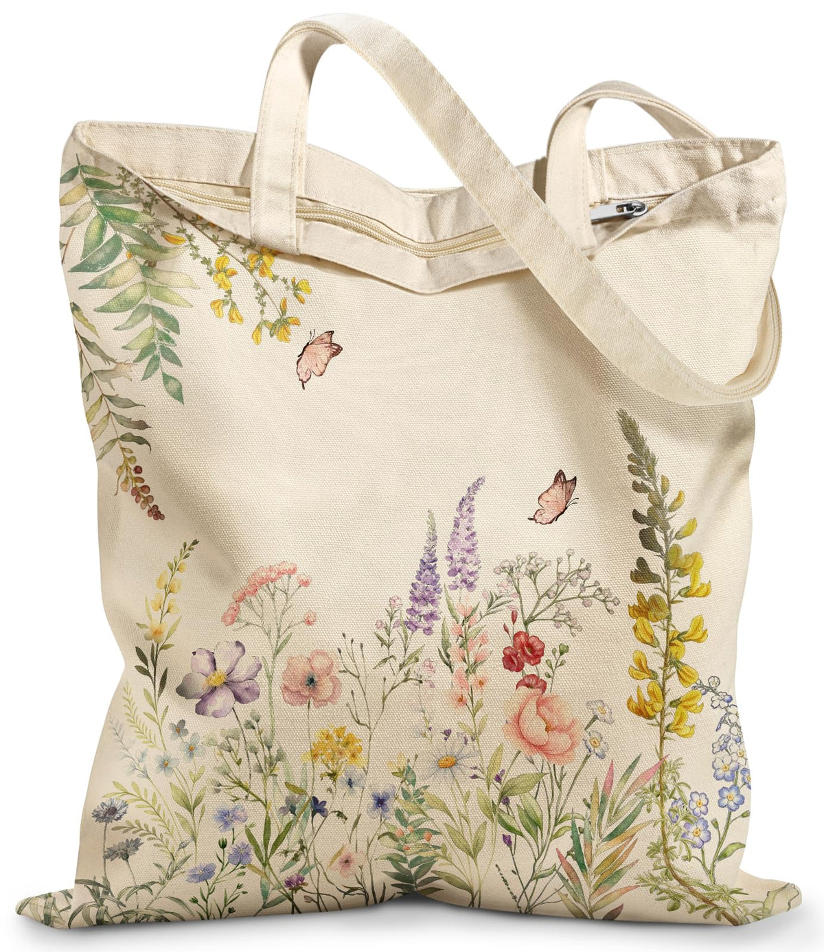 Miss Adola Canvas Tote Bag with Zipper for Women
