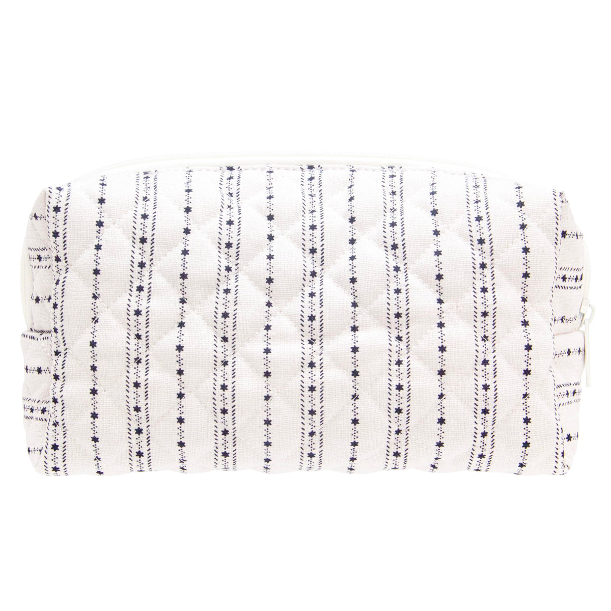 PAZIMIIK Small Quilted Makeup Bag,Zipper Cosmetic Pouch,Grey Floral