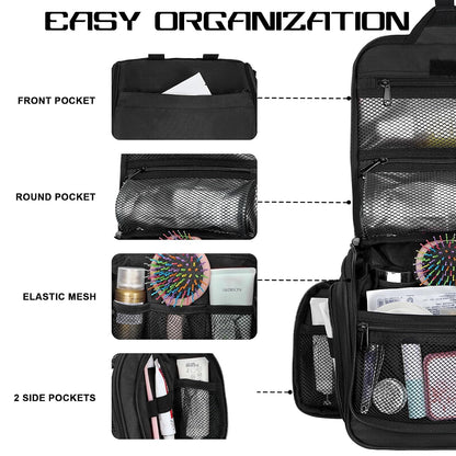 Goloni Hanging Toiletry Bag for Men Women, Water-Resistant Organizer,Black