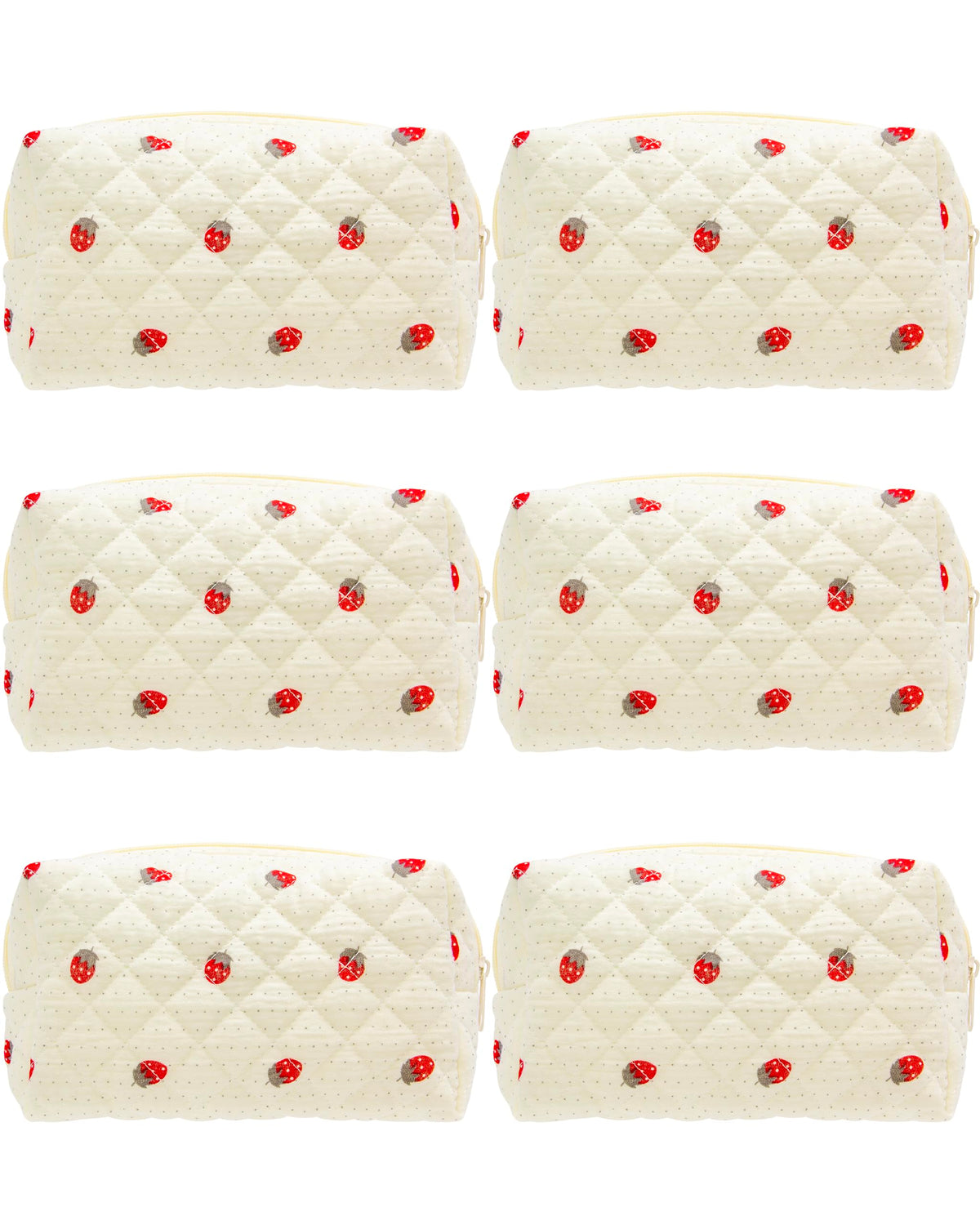 PAZIMIIK Small Quilted Makeup Bag,Zipper Cosmetic Pouch,Grey Floral