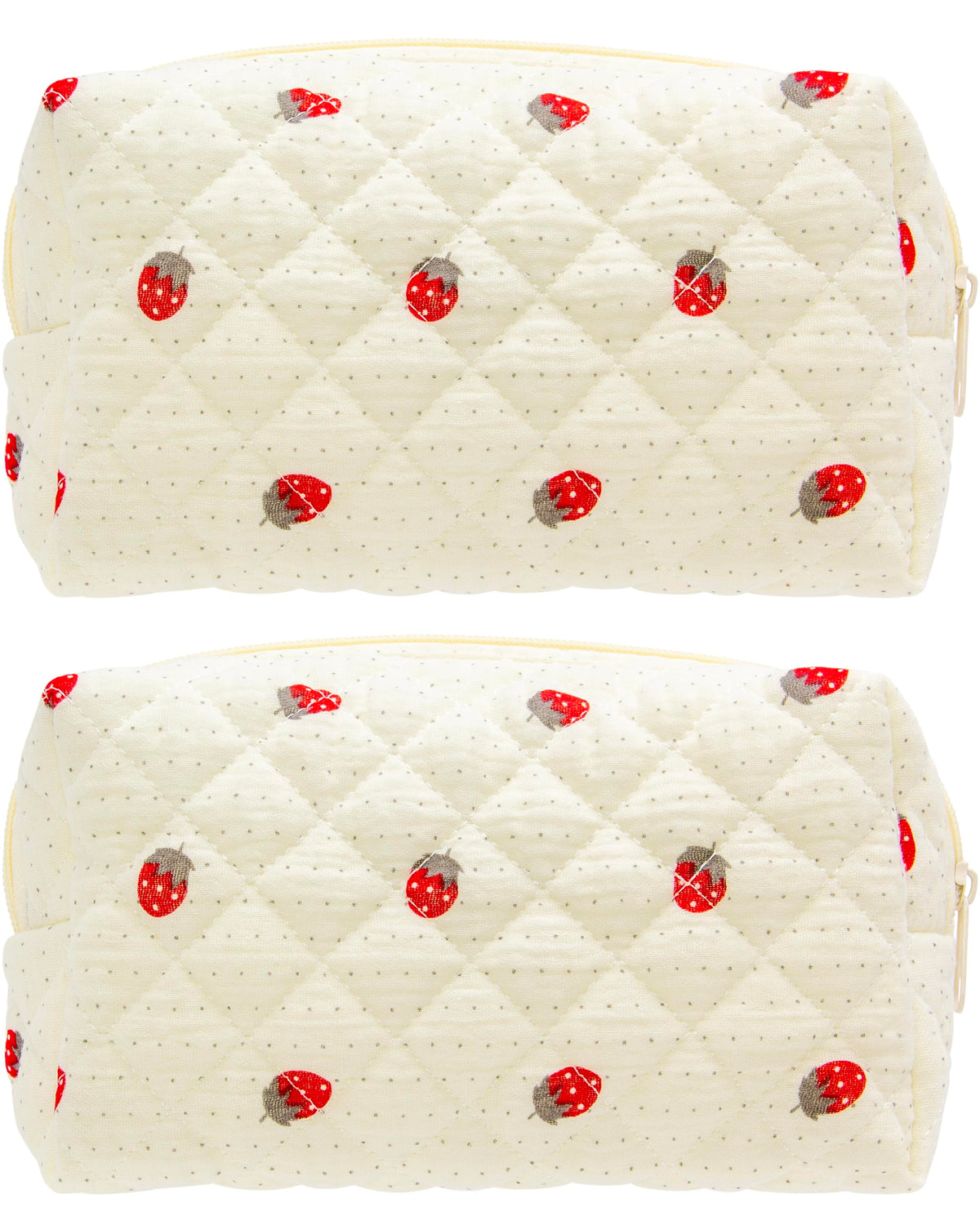 PAZIMIIK Small Quilted Makeup Bag,Zipper Cosmetic Pouch,Grey Floral