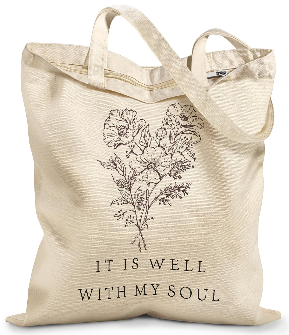 Miss Adola Canvas Tote Bag with Zipper for Women