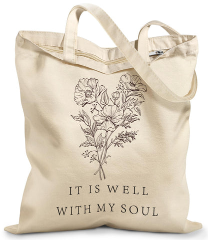 Miss Adola Canvas Tote Bag with Zipper for Women