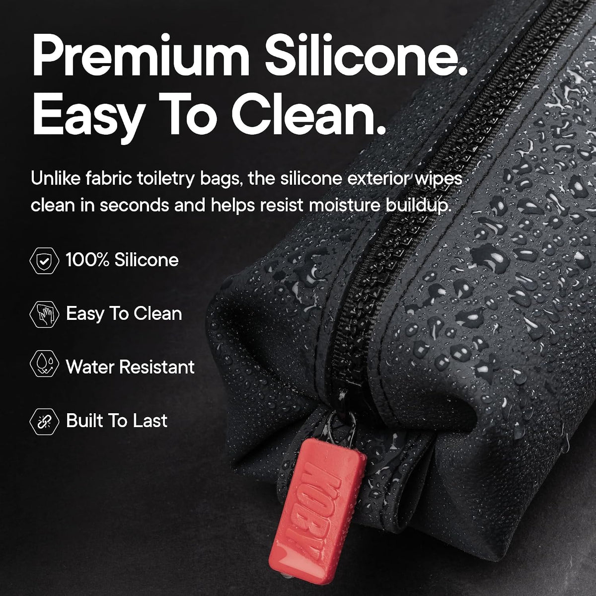 TOOLETRIES The Koby Dopp Kit Toiletry Bag- Mini 8.5" x 2.75" x 2", Charcoal