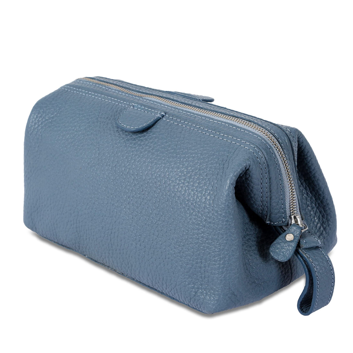 KomalC Buffalo Leather Toiletry Bag for Men & Women, Travel Pouch