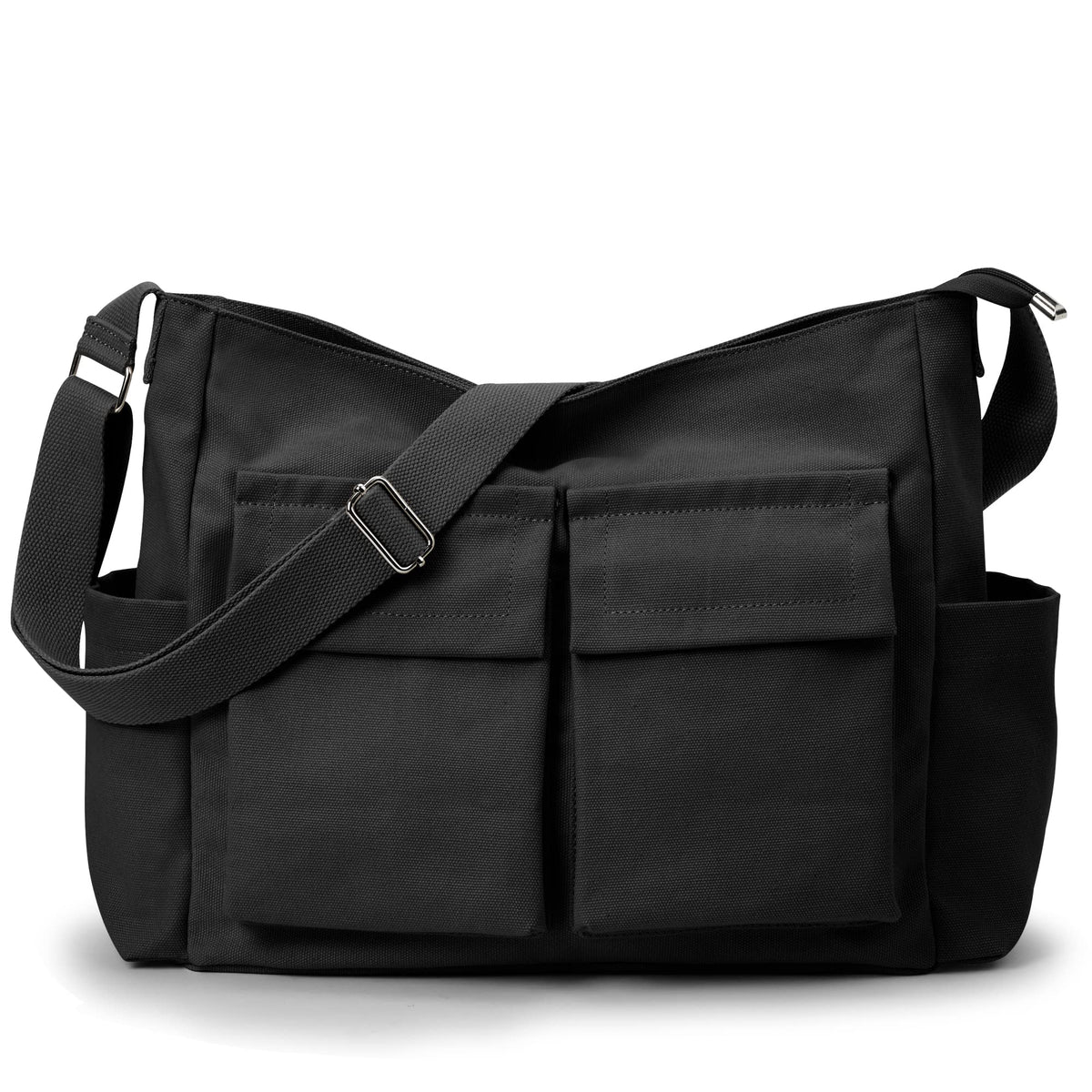 KALIDI Canvas Tote Bag Zipper Large Crossbody Shoulder Bag Messenger Bag