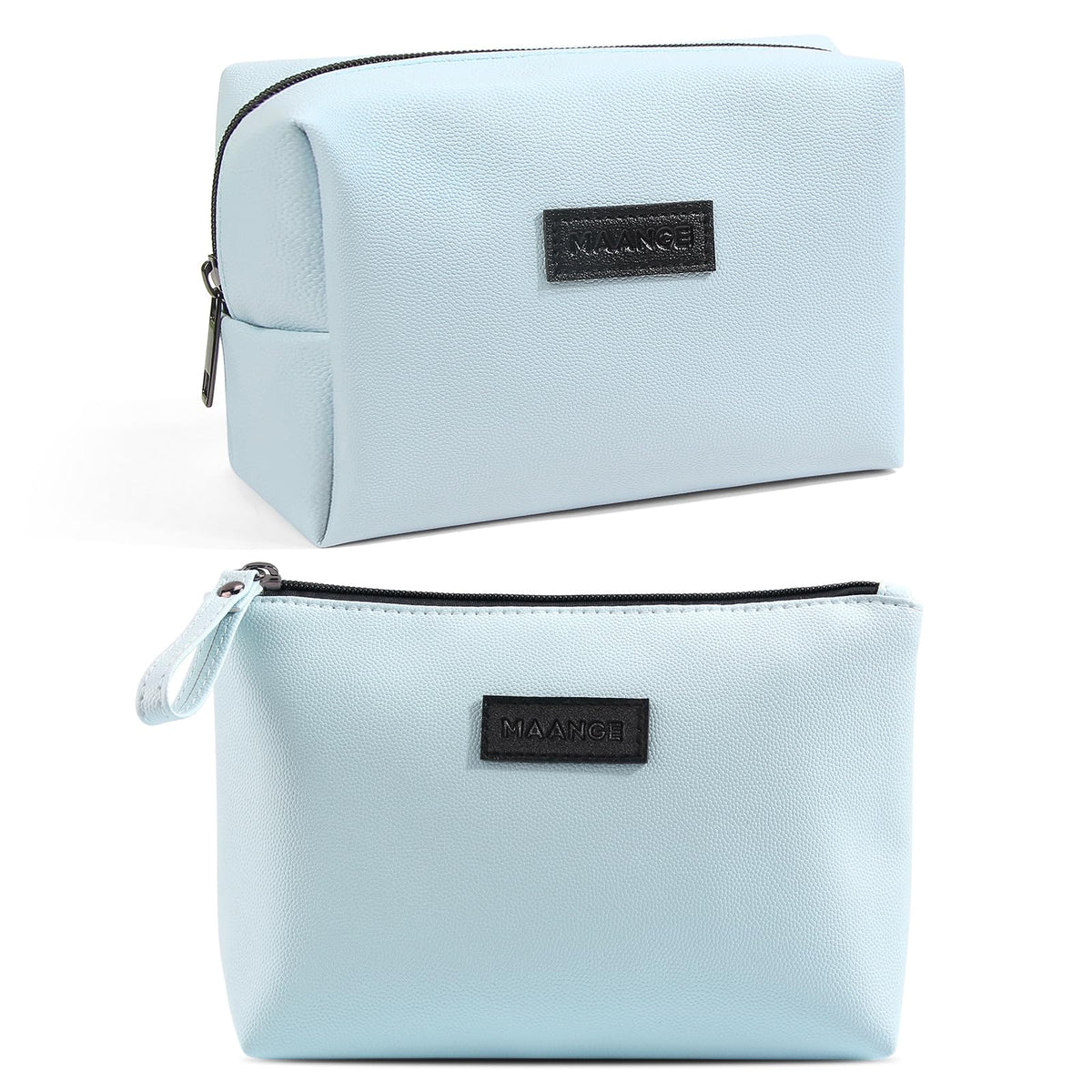 MAANGE Cosmetic Bags for Women Small Makeup Bag for Purse Pu Leather Makeup Pouch Travel Makeup Bag with Zipper Make Up Bag for Travelling