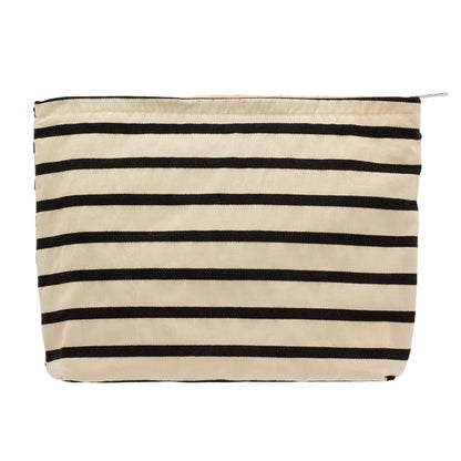 Flat Makeup Bag for Women,Zipper Cosmetic Pouch for Purse,Strawberry Beige