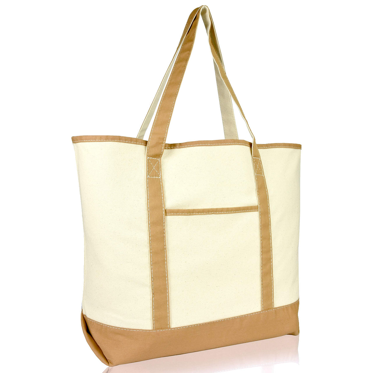 22" Open Top Heavy Duty Deluxe Tote Bag with Outer Pocket