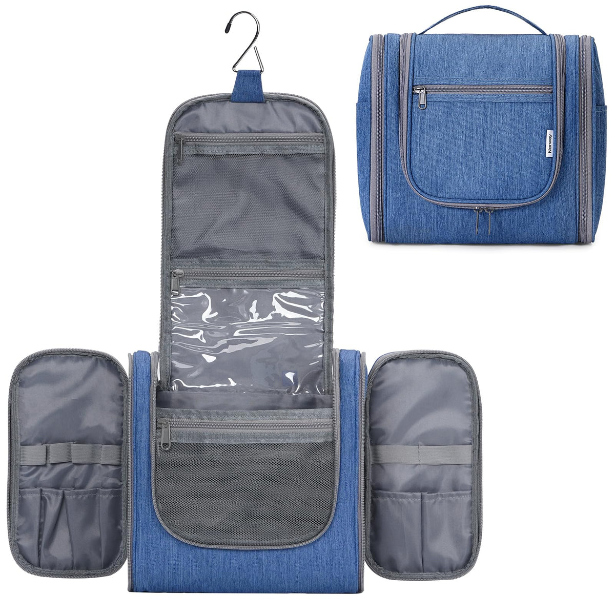 Narwey Hanging Travel Toiletry Bag for Women, Makeup Cosmetic Bag