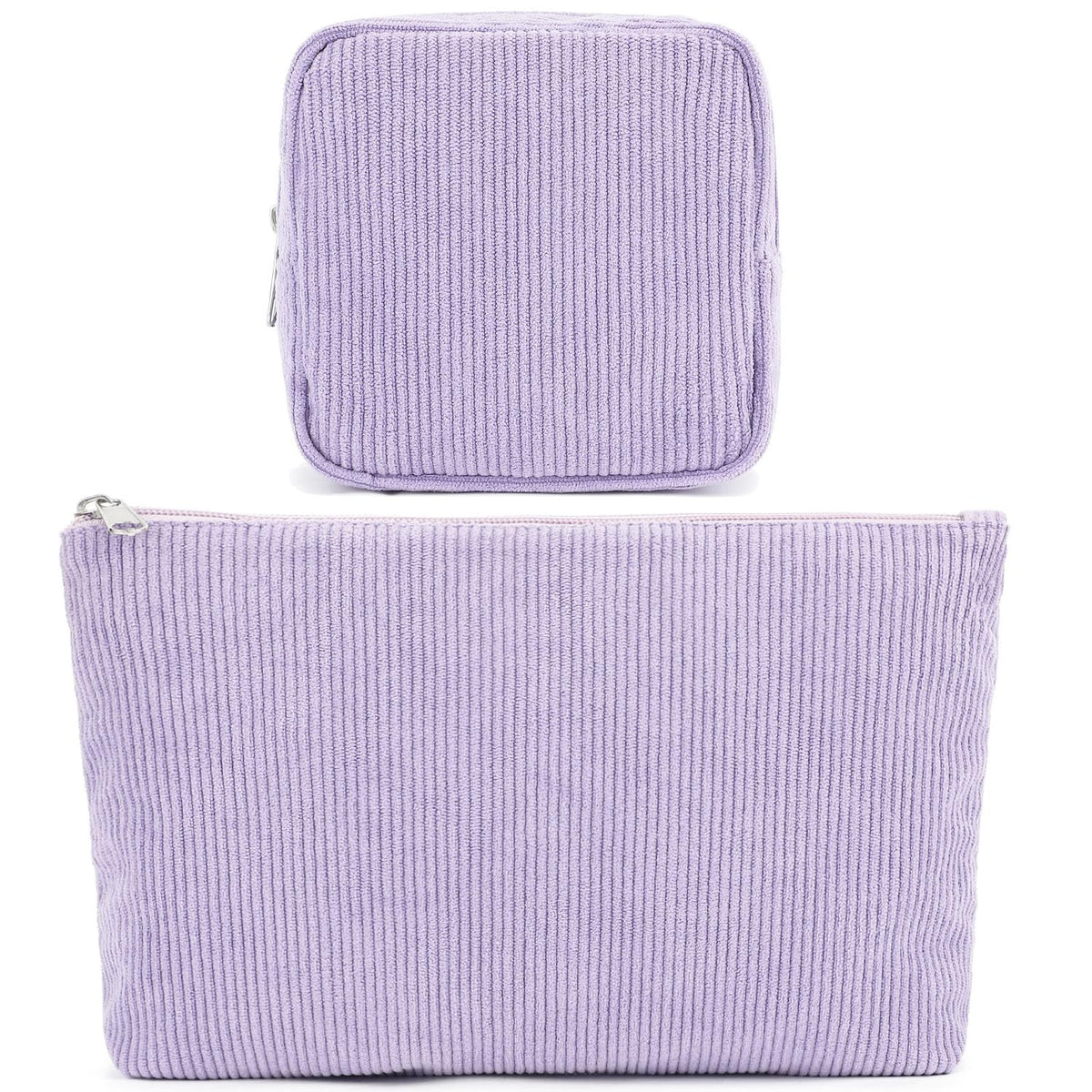 Fammart Checkered Makeup Bag, Corduroy Travel Cosmetic Bag Organizer Toiletry Bag Make Up Bags with Zipper & Compartments for Women Girls