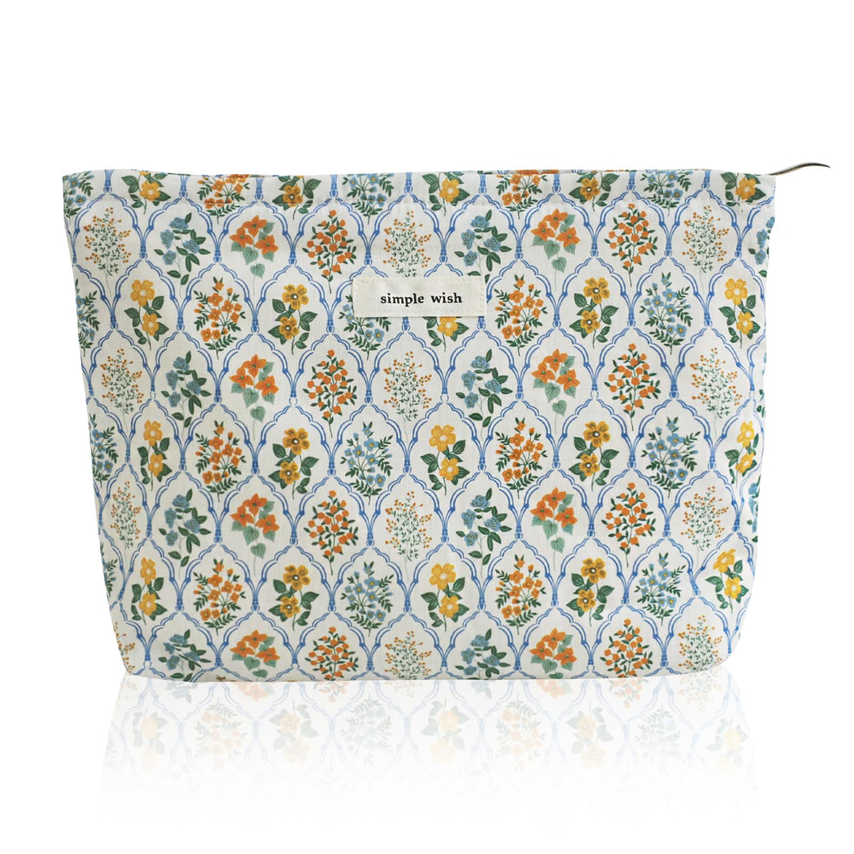 Wudygirl Makeup Bag for Women Travel Cosmetic Bag 10.5"x7.5" Beige