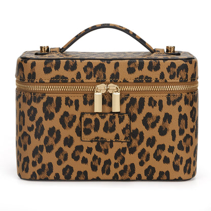 HiTotes Makeup Bag Vanity Case for Women Leather Cosmetic Bag Travel Toiletry Bags Portable Makeup Organizer Case