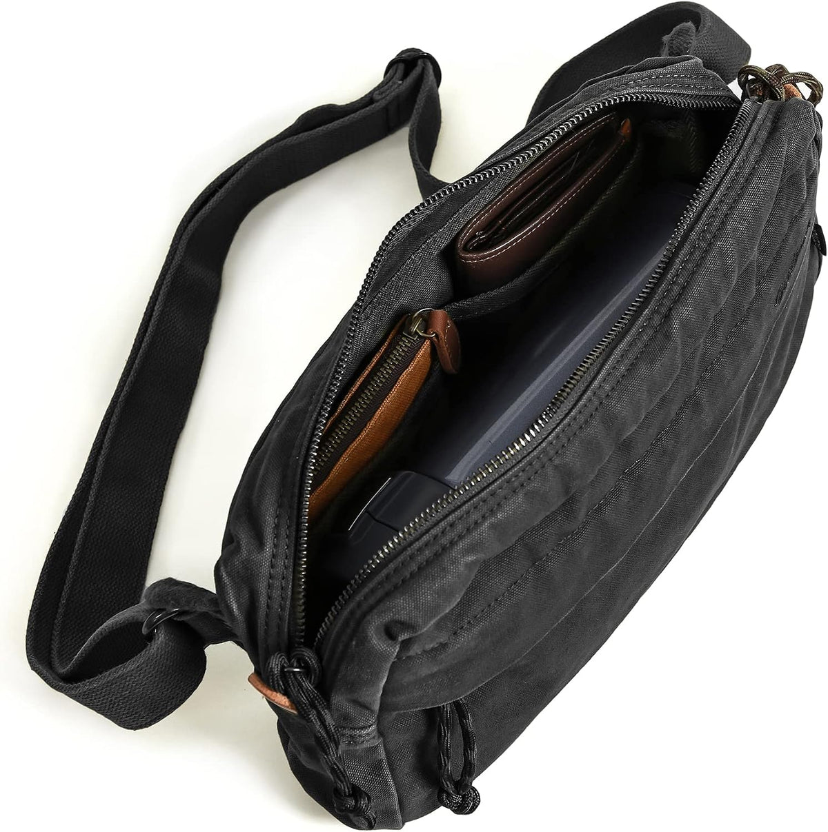 GOOTIUM Men’s Crossbody Pack - Canvas Daily Essentials Sling Bag Small Shoulder Backpack