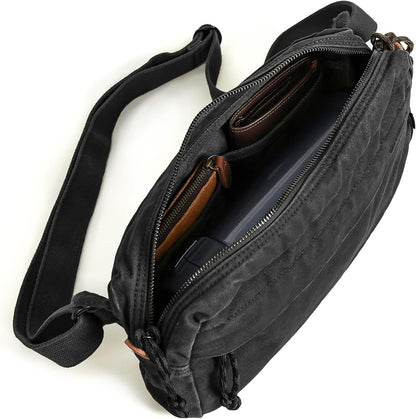 GOOTIUM Men’s Crossbody Pack - Canvas Daily Essentials Sling Bag Small Shoulder Backpack