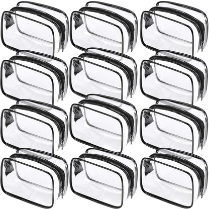 Weewooday 12 Pcs Clear Cosmetic Bags PVC Zipper,None