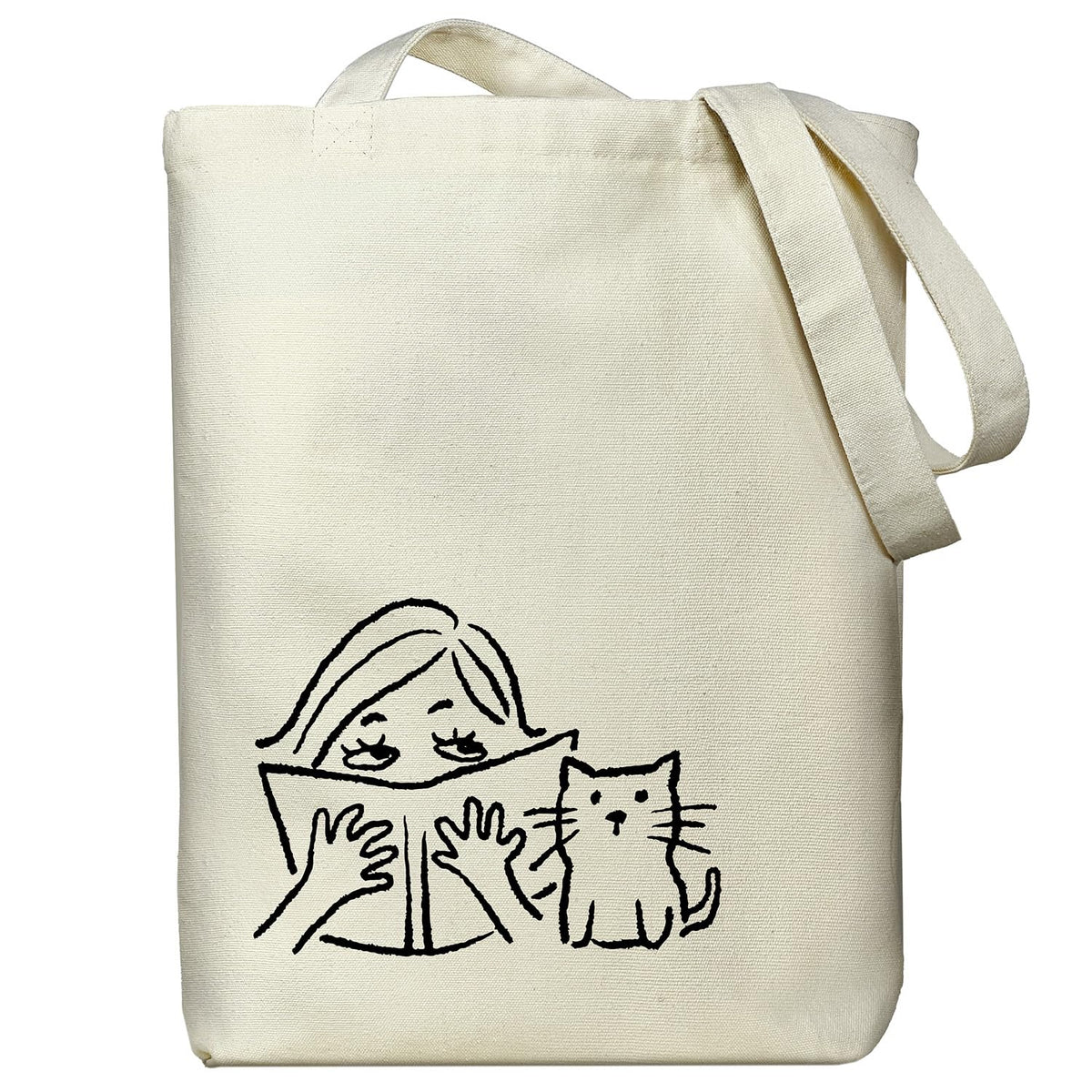 itgowisa Canvas Tote Bag with Zipper Pocket, Reusable Grocery Bag for Daily