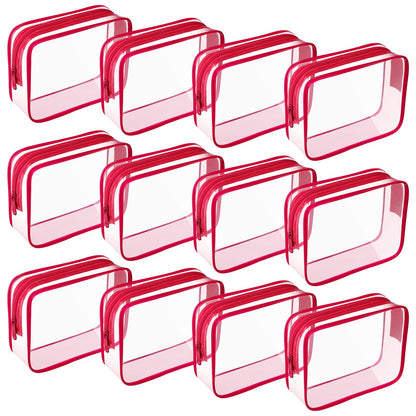 Weewooday 12 Pcs Clear Cosmetic Bags PVC Zipper,None