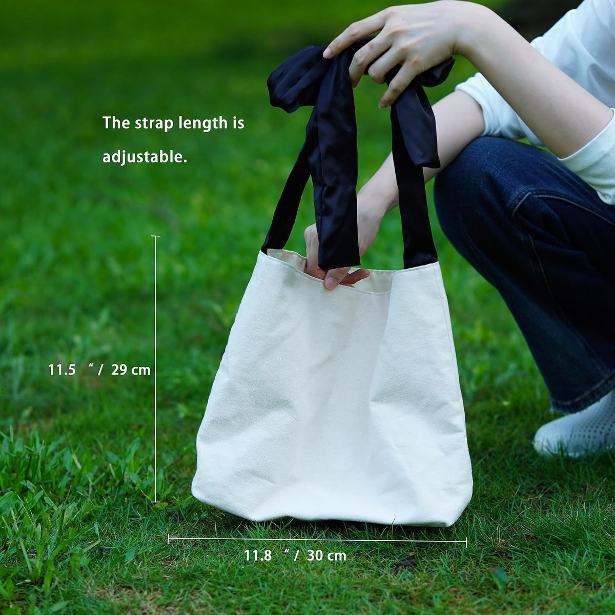 Bow Purse Thick Canvas Tote Bags Blank Aesthetic Coquette Purse with Bow Large