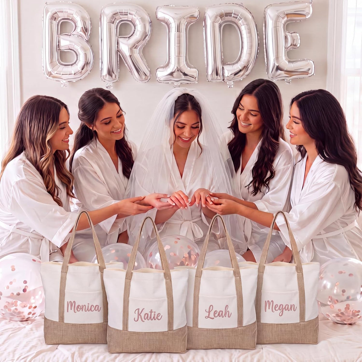 Paterr 6pcs Canvas Tote Bags Bulk Burlap Patchwork Grocery Bags