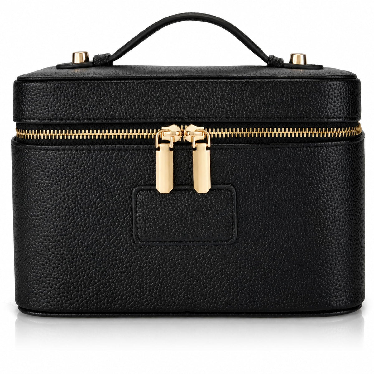 Makeup Bag Travel Toiletry Leather Cosmetic Case, Waterproof Makeup Organizer with Brush Holder, Wipe Clean Removable Divider Vanity Train Bag for Women, Brown Coffe