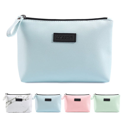MAANGE Cosmetic Bags for Women Small Makeup Bag for Purse Pu Leather Makeup Pouch Travel Makeup Bag with Zipper Make Up Bag for Travelling