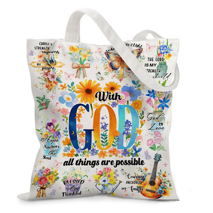 Aesthetic Canvas Tote Bag for Women - with Magnetic Snap Closure & Zipper Inner Pocket Reusable Bag for Shopping
