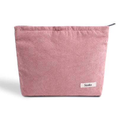 Cosmetic Bags for Women - Corduroy Cosmetic Bag Aesthetic Women Handbags Purses Smile Dots Makeup Organizer Storage Makeup Bag Girls Case Bags (A-Beige)