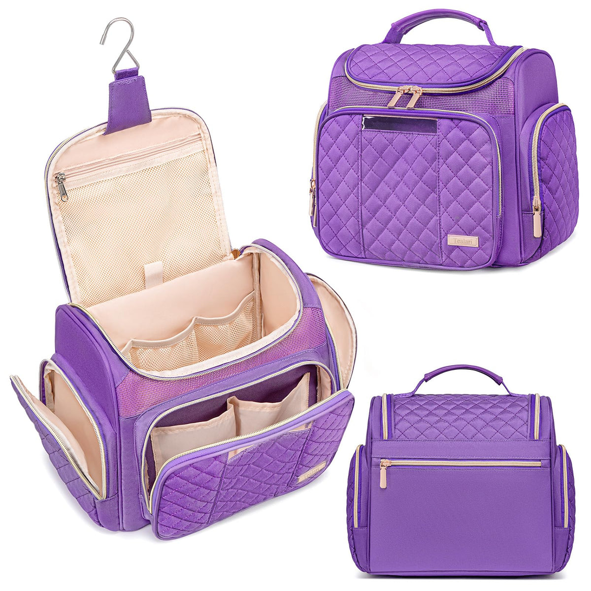 Tealari Large Toiletry Bag for Women Men,Bathroom Bag,Water Resistant Shower Bag,Makeup Bag,Portable Shower Caddy for College Dorm,Hanging Travel Toiletry Bag with Transparent Waterproof Phone Pocket