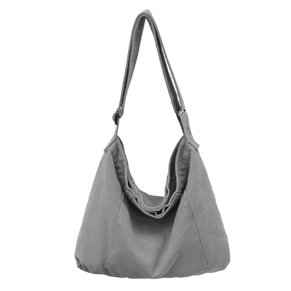 Cotton Tote Handbag Women Canvas Crossbody Beach Bag Hobo Shoulder Tote Bag with 3 External Pocket,Zipper Closure