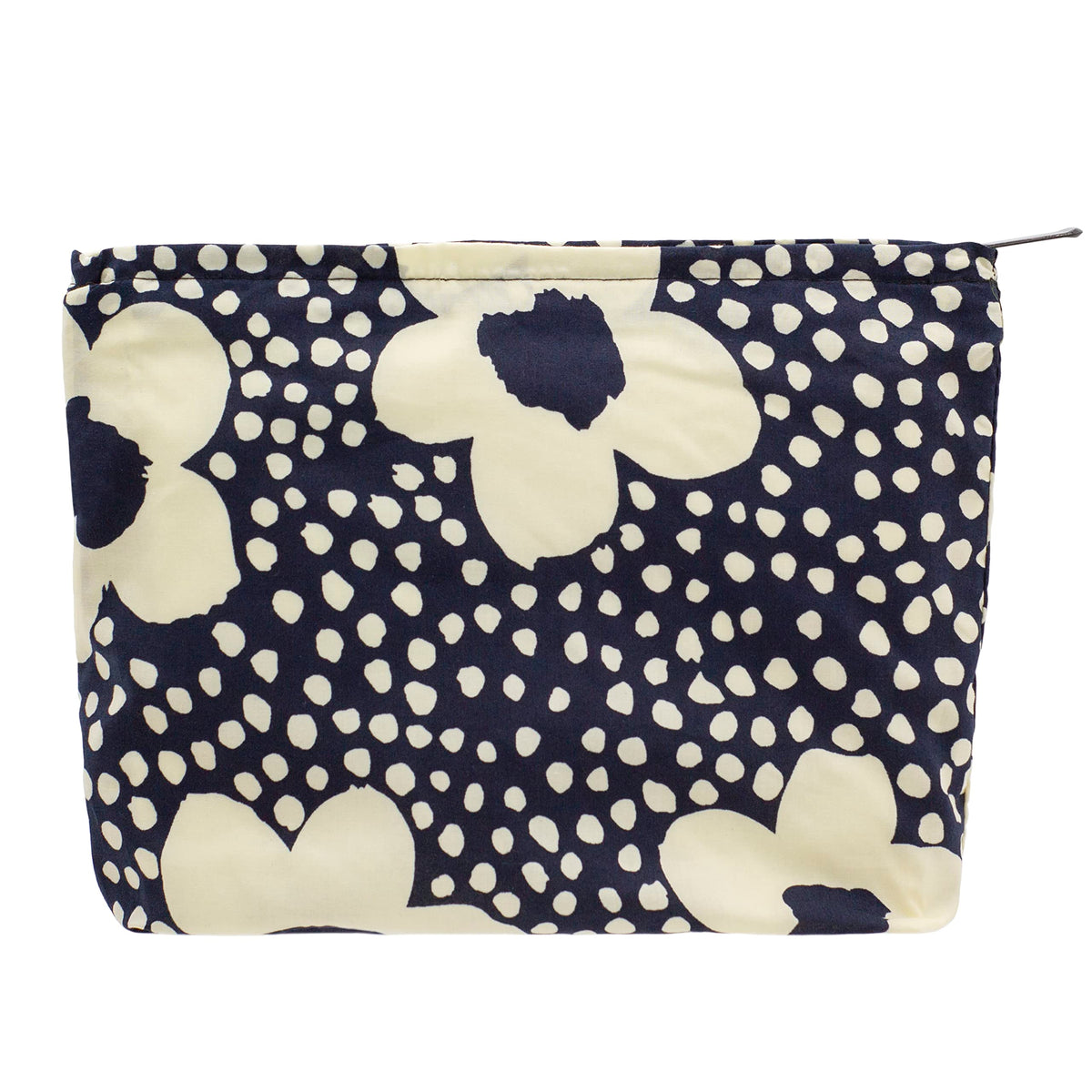 Flat Makeup Bag for Women,Zipper Cosmetic Pouch for Purse,Strawberry Beige