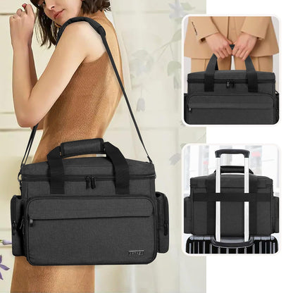 BAFASO Makeup Bag with 2 Removable Pouches and Detachable Dividers, Black