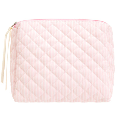 Quilted Makeup Bag for Women, Travel Cosmetic&Toiletry Bag,Gauze Heart