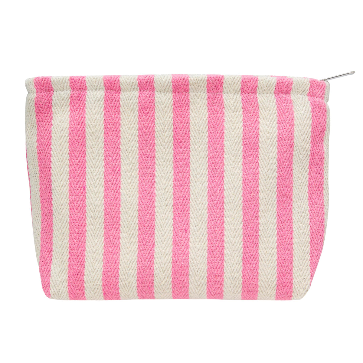 Flat Makeup Bag for Women,Zipper Cosmetic Pouch for Purse,Strawberry Beige
