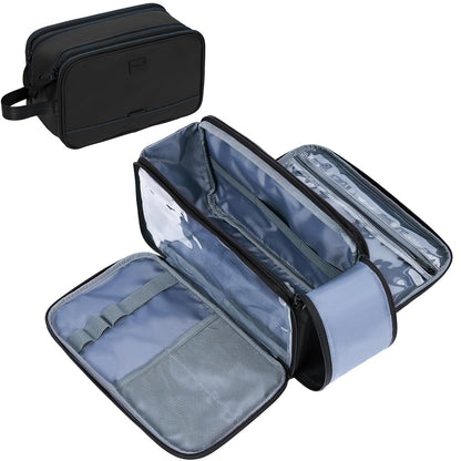 ZEEMO Travel Toiletry Bag for Men, Full Open Dopp Kit with Dual Compartment