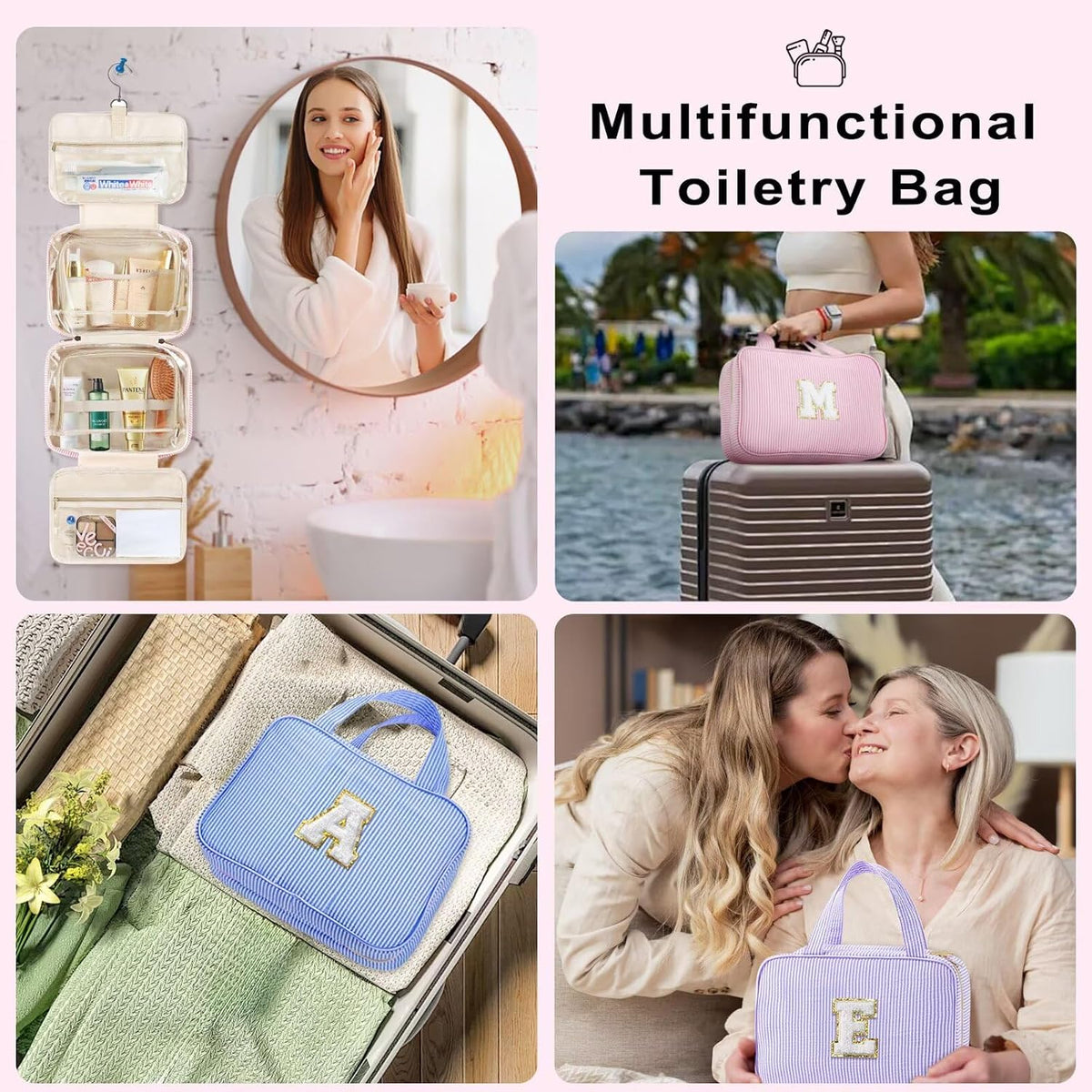 TOPEAST Travel Hanging Toiletry Bag & Makeup Bag for Women Girls Kids Gifts