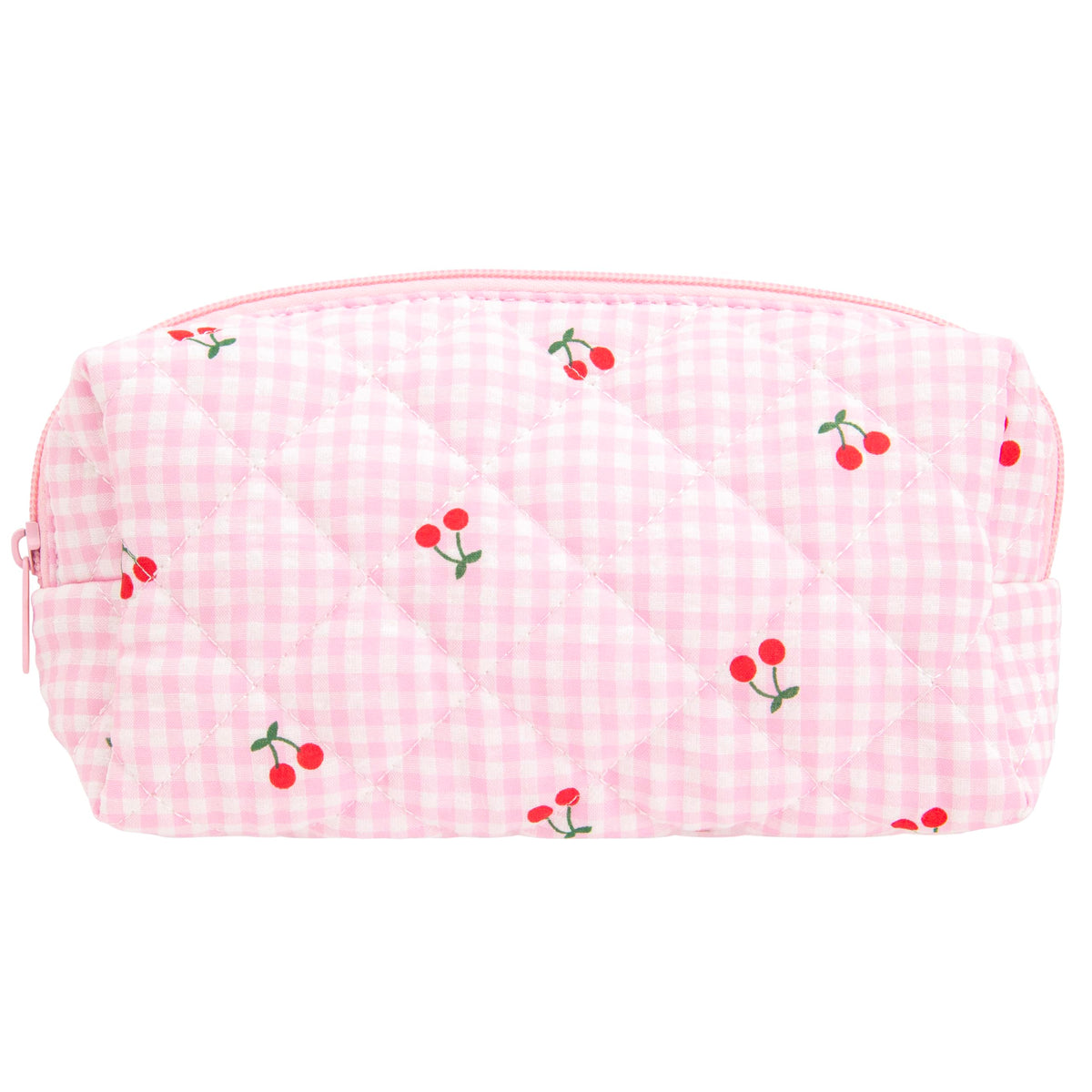 PAZIMIIK Small Quilted Makeup Bag,Zipper Cosmetic Pouch,Grey Floral