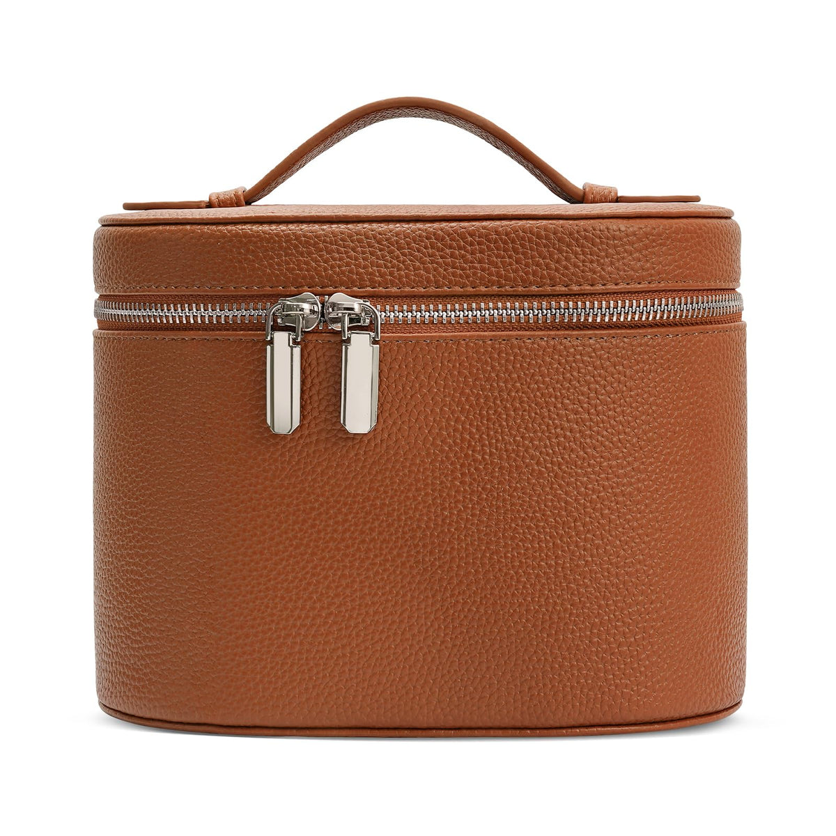 Cosmetic Case, Leather Makeup Bag, Portable Handheld Makeup Case, Detachable Compartments