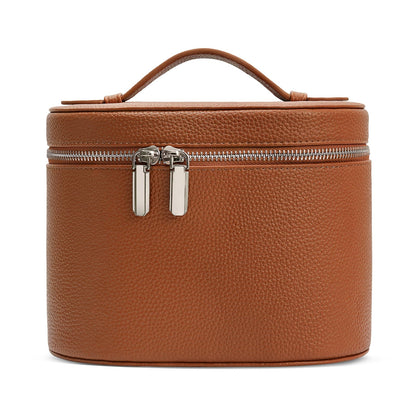 Cosmetic Case, Leather Makeup Bag, Portable Handheld Makeup Case, Detachable Compartments
