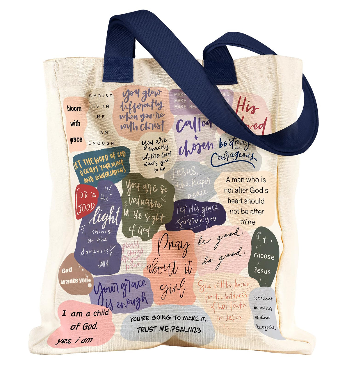Miss Adola Aesthetic Heavy Canvas Tote Bag with Pocket for Women, Cloth Gusseted Totes Bag with Pattern for Shopping