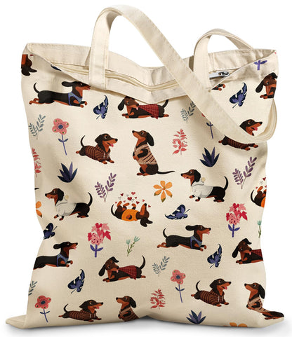 Miss Adola Canvas Tote Bag with Zipper for Women