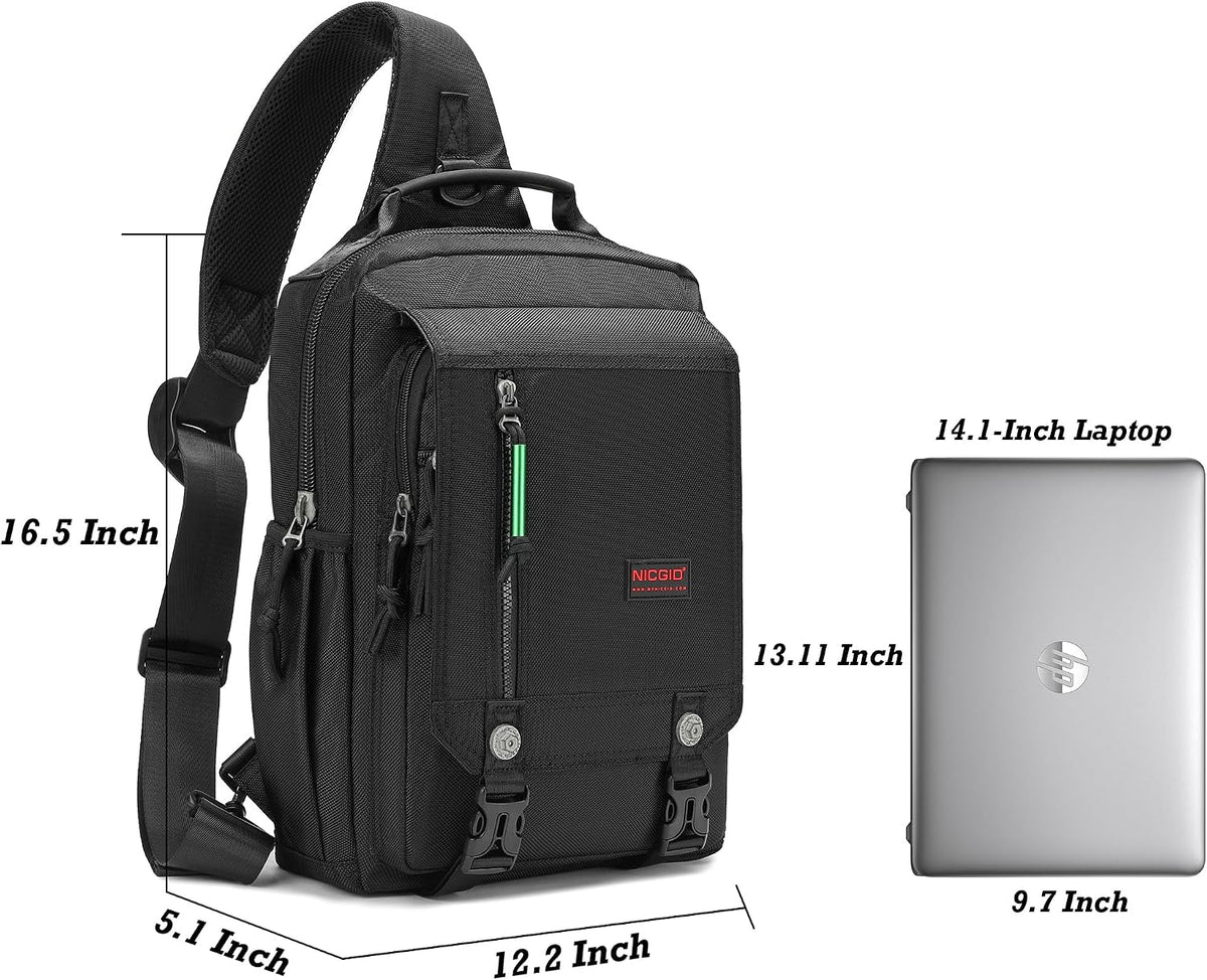 NICGID Sling Bags Chest Shoulder Backpacks, Laptop Backpack Crossbody Messenger Bag Travel Outdoor Men Women