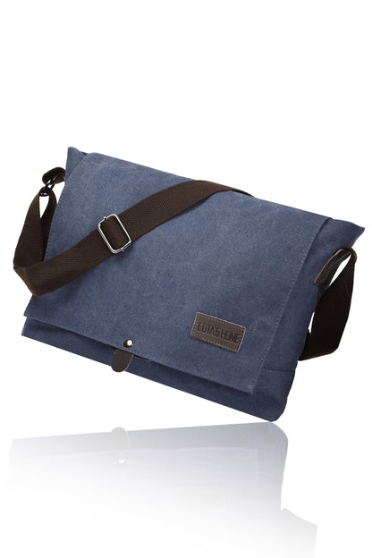 Men's Canvas Messenger Bag, Compact Satchel for Work